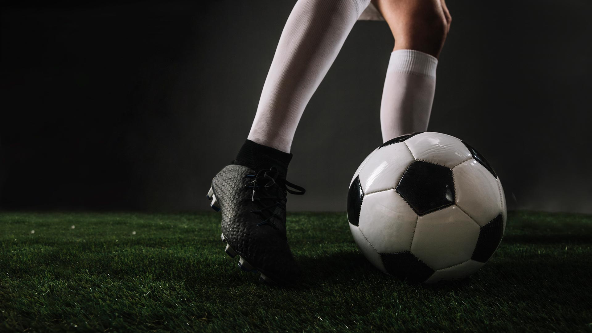 Soccer player action on the stadium